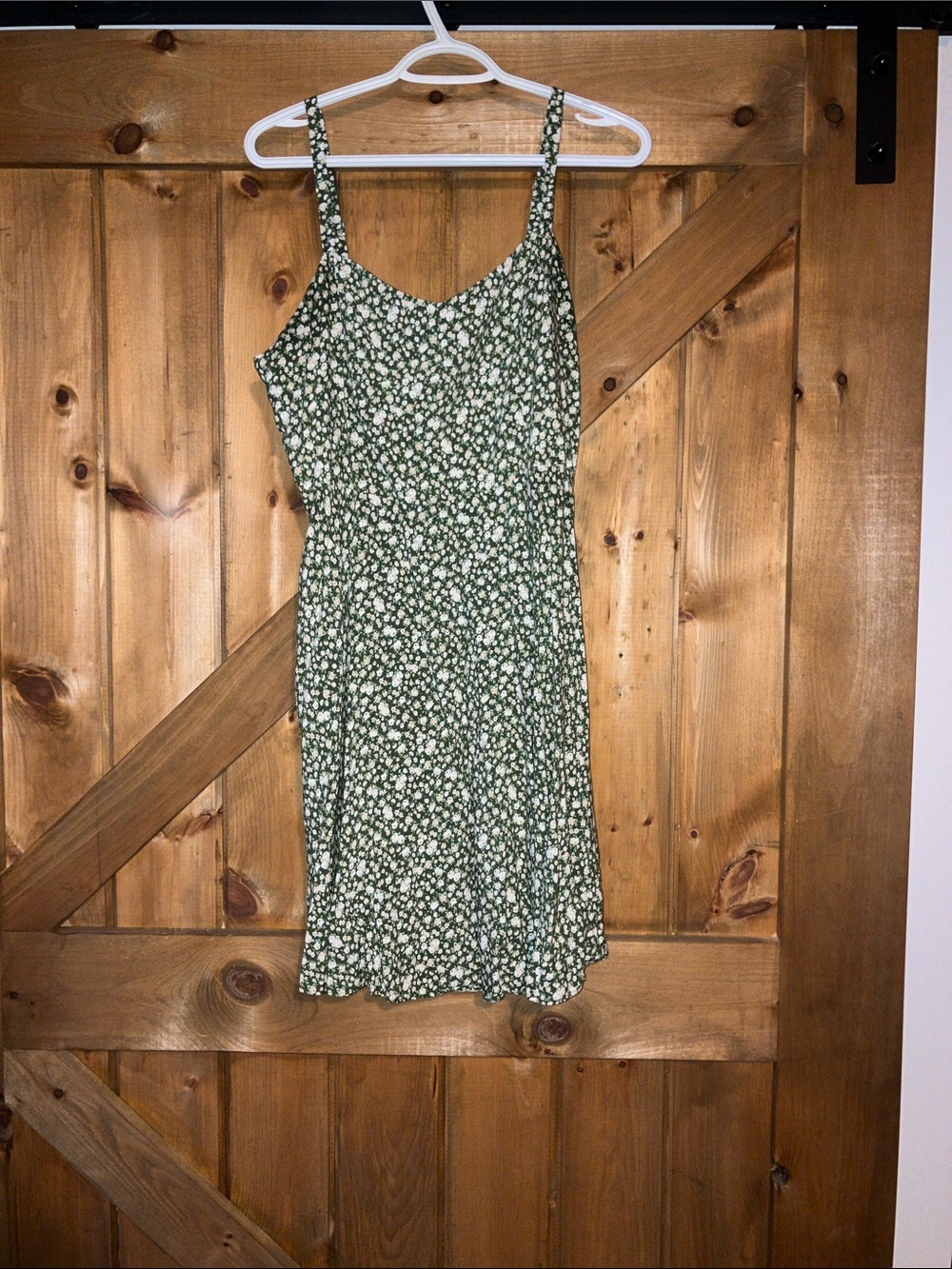 Green ditzy floral dress